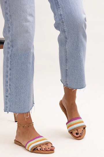 Marika flerfarvede broderede flip-flops 2
