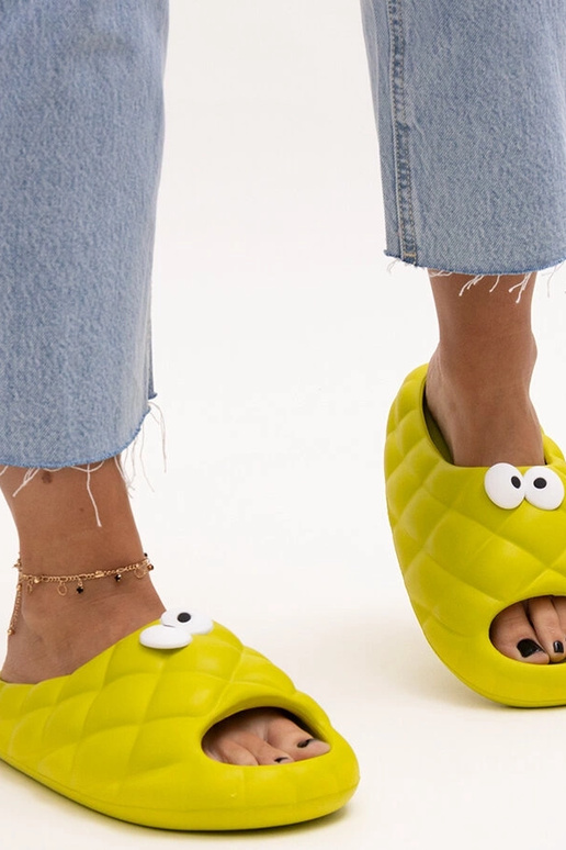 Grønne skumflip flops med Gorges øjne