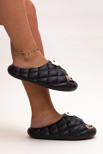Tongs en mousse noire avec yeux Gorges