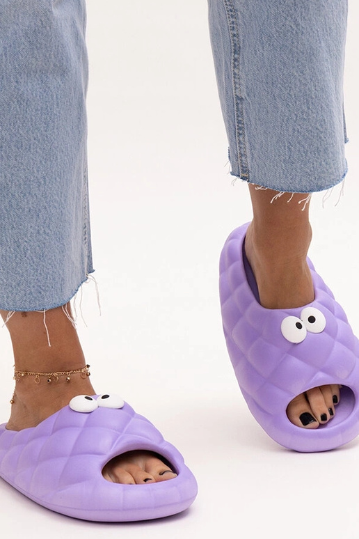 Gorges Purple Foam Hjemmesko med øjne