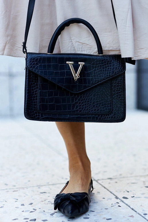 Sac bandoulière motif crocodile Barsa