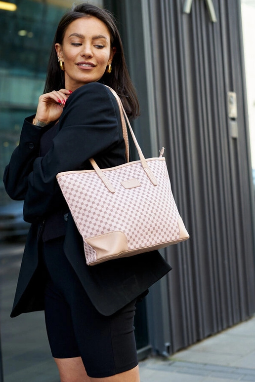 Pink mønstret skuldertaske Kesiran