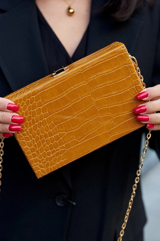 Sac "coffre" jaune sur chaîne Dratche Sac "coffre" jaune sur chaîne Dratche