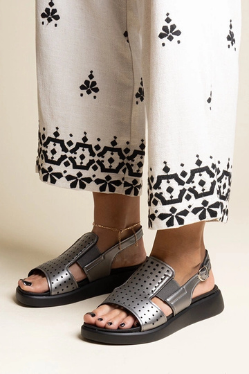 Sandales graphite à tige...