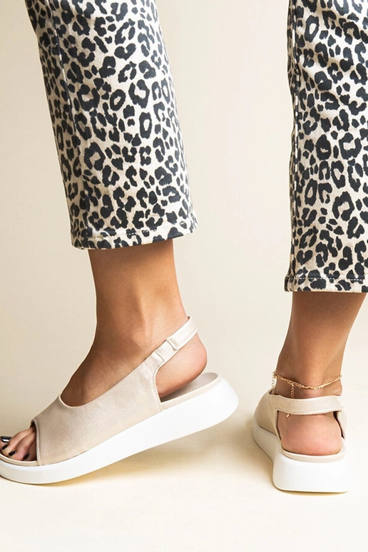 Taylaka Gold Glitter Slip-On sandaler