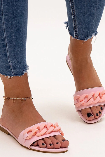 Aliyan pink mat kæde flip flops 2