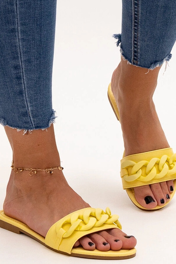 Tongs Aliyan à chaîne jaune mate 2