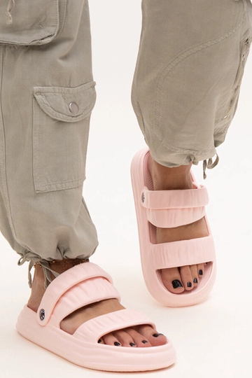 Coreia – Rosa Sandalen aus Schaumstoff mit Rüschen 2