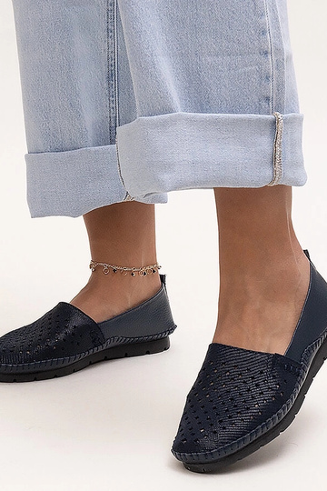 Derbies en cuir bleu marine... 2