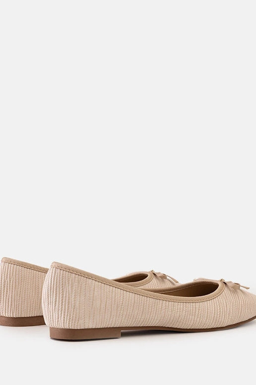 Ballerines beiges avec noeud et...