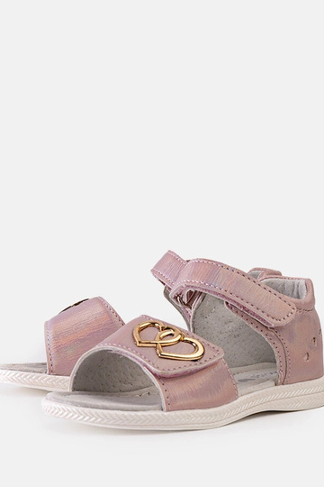 Pink børnesandaler med læder indersål Minka
