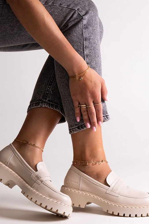 Mocassins en cuir beige Big Star...