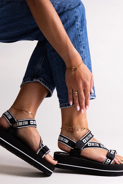 Sandales à plateforme noires Big Star... Sandales à plateforme noires Big Star...