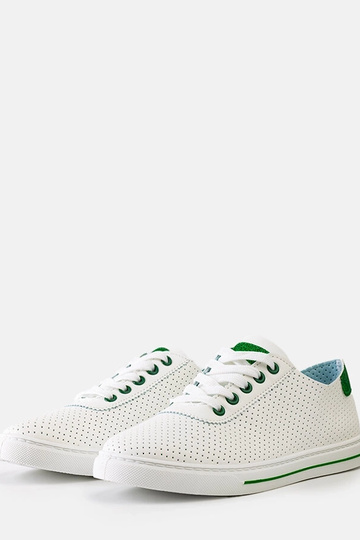 Weiße perforierte Damen-Sneaker zum Schnüren Ruala 2