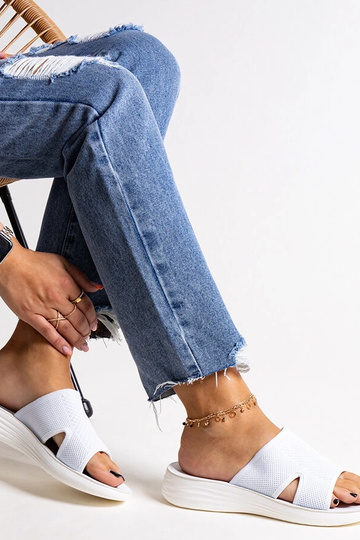 Weiße Flip-Flops mit Plateausohle Linah 2