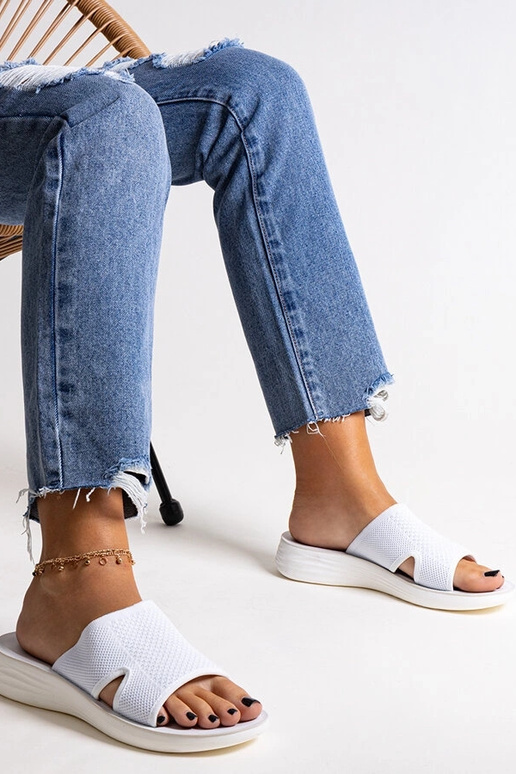 Weiße Flip-Flops mit Plateausohle Linah Weiße Flip-Flops mit Plateausohle Linah