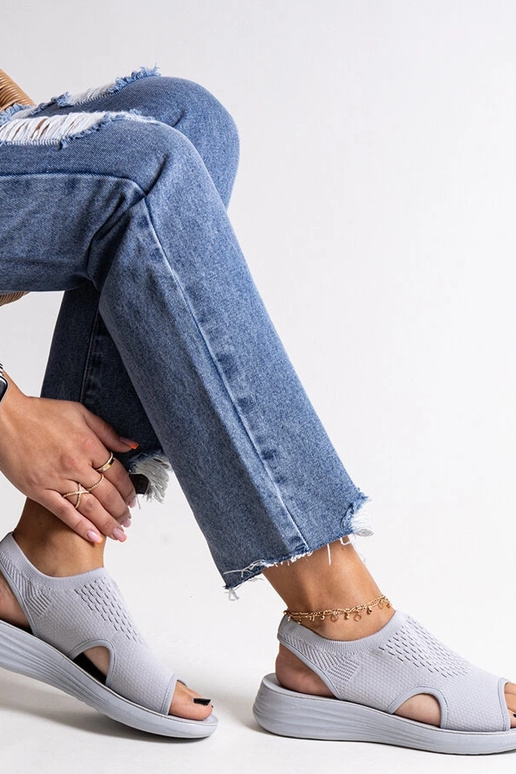 Sandales à plateforme grises Rawia