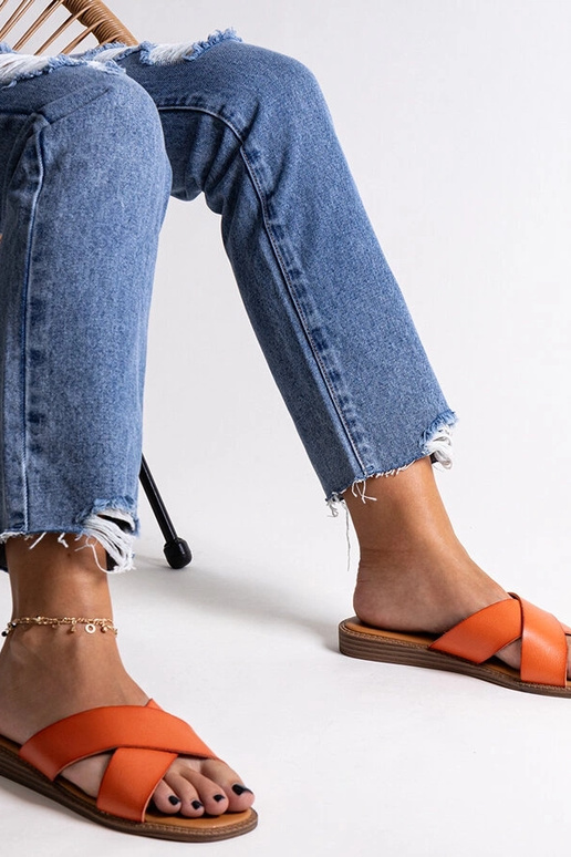 Orange øko læder flip-flops Klementyna Orange øko læder flip-flops Klementyna
