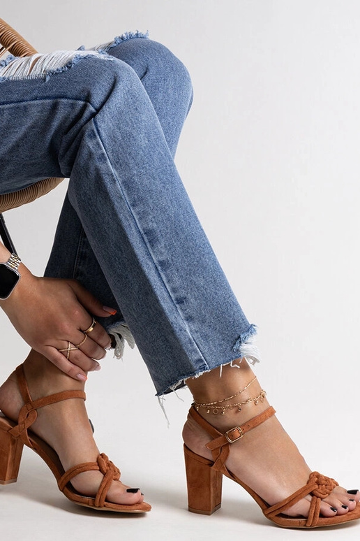 Brune Shama sandaler med blokhæl