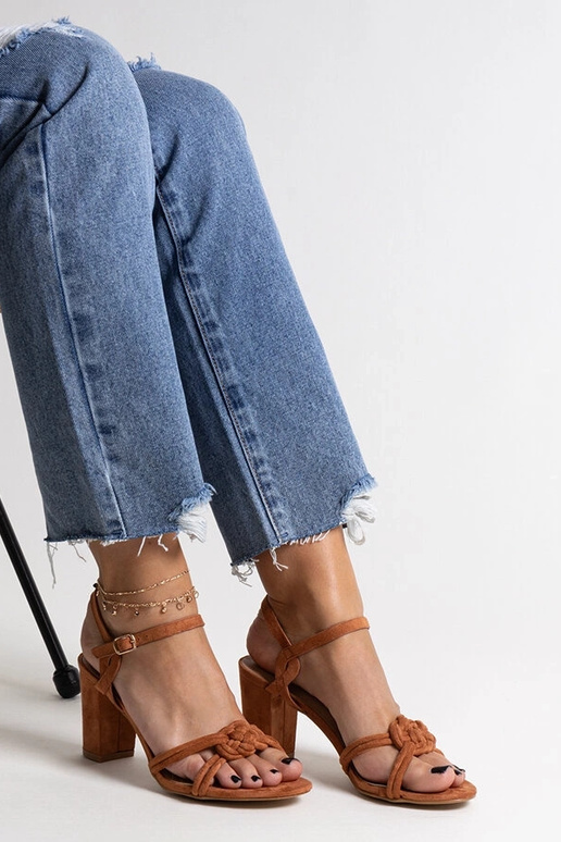 Brune Shama sandaler med blokhæl