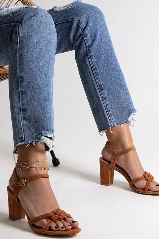 Brune Shama sandaler med blokhæl