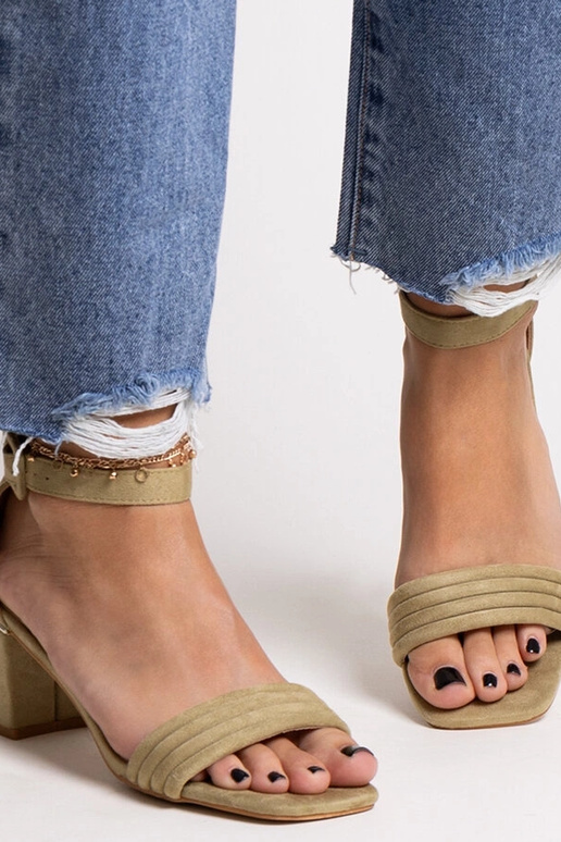 Grønne Johara sandaler med lav hæl Grønne Johara sandaler med lav hæl