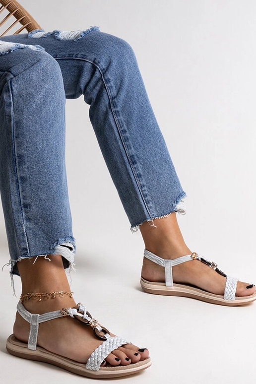 Sandales tressées argentées Izodora Sandales tressées argentées Izodora