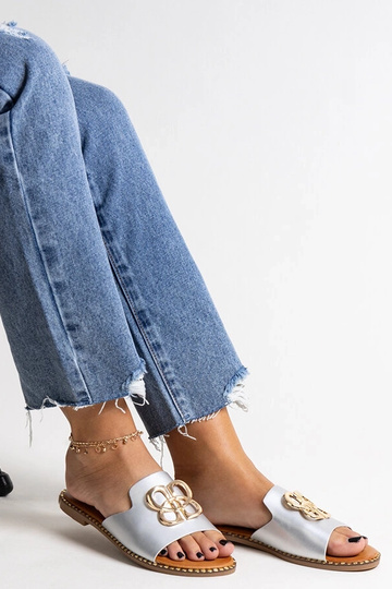 Silberne Flip-Flops mit... 2