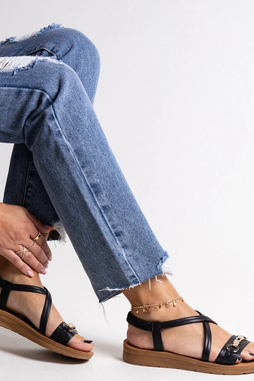 Schwarze Sandalen mit...