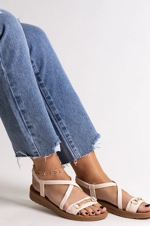 Beige sandaler med guldspænde Pamphila Beige sandaler med guldspænde Pamphila