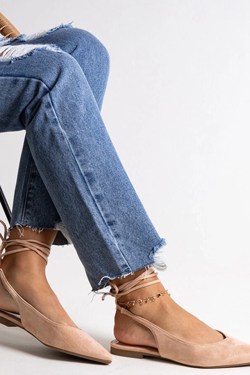 Beige Ballerinas mit...