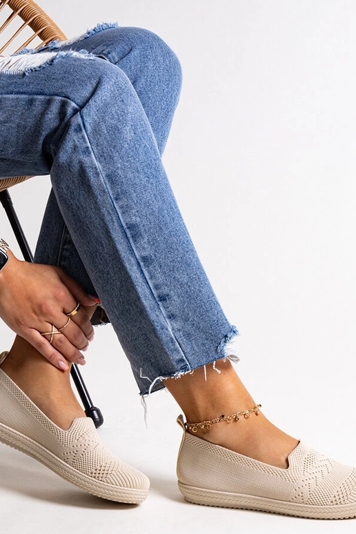 Shadhi Beige Slip-On stof sneakers