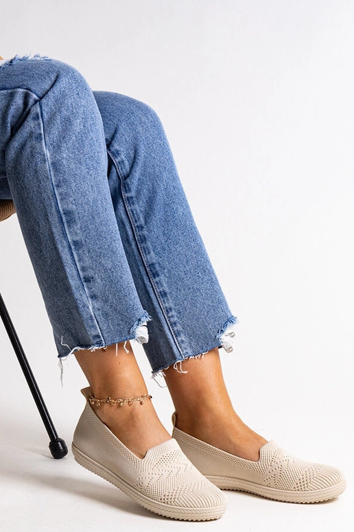 Shadhi Beige Slip-On stof sneakers