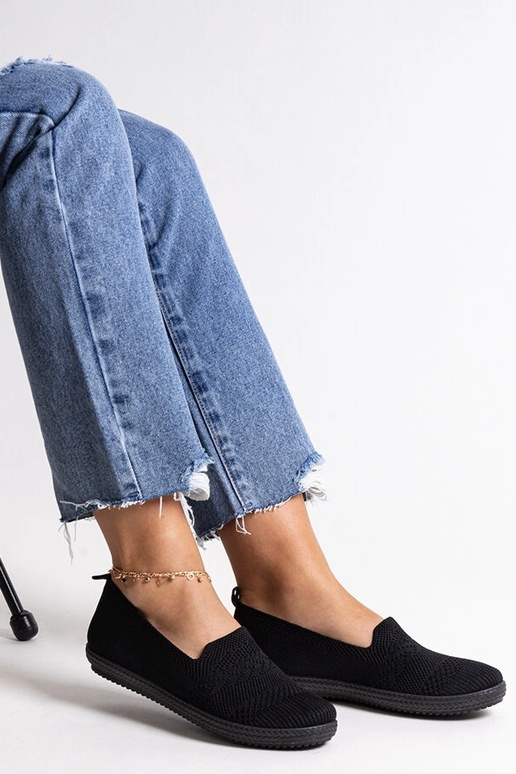 Baskets en tissu noir à enfiler Shadhi