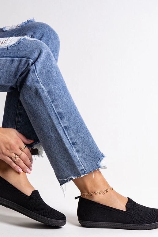 Baskets en tissu noir à enfiler Shadhi