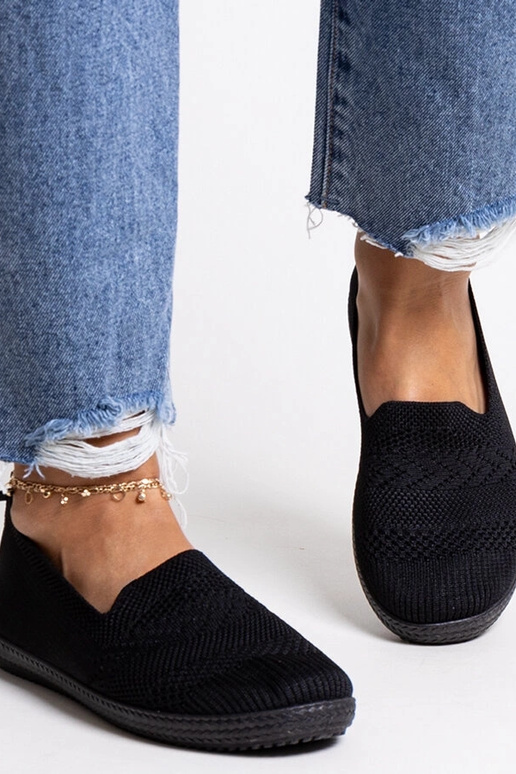 Baskets en tissu noir à enfiler Shadhi