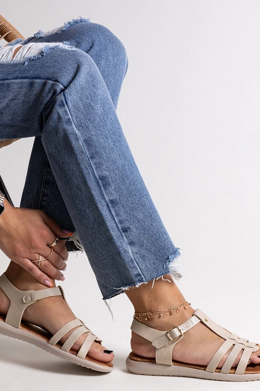 Weiße Sandalen aus Ökoleder Grimalda Weiße Sandalen aus Ökoleder Grimalda