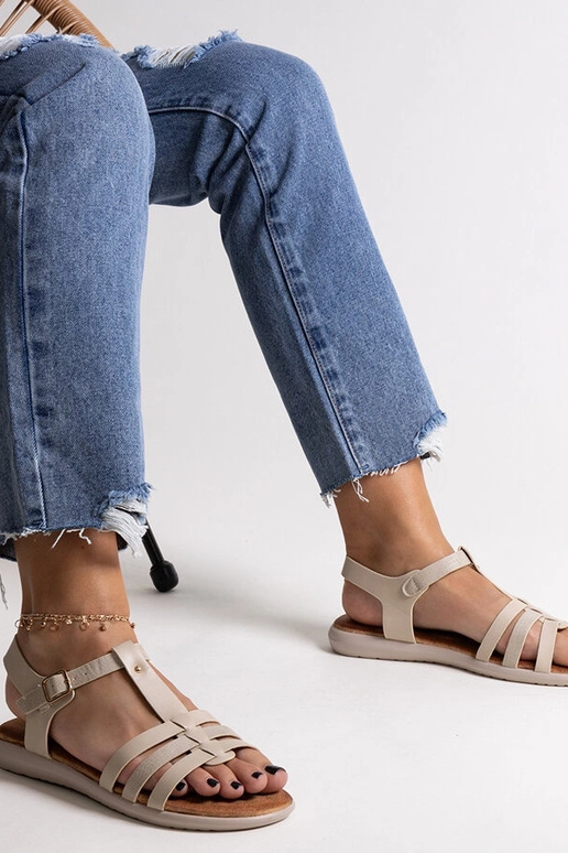 Weiße Sandalen aus Ökoleder Grimalda Weiße Sandalen aus Ökoleder Grimalda