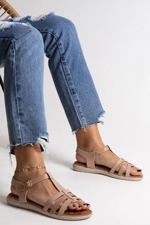 Sandales en cuir écologique rose... Sandales en cuir écologique rose...