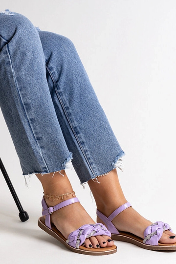Lila Sandalen mit Zirkonia verziert Giada 2