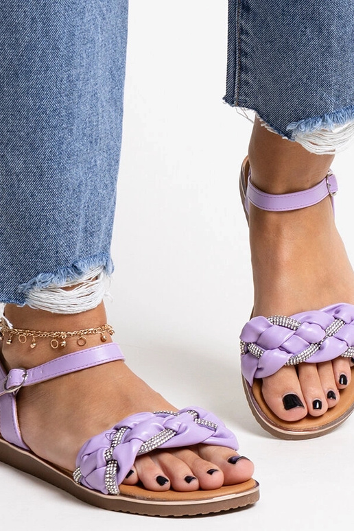 Lila Sandalen mit Zirkonia verziert... Lila Sandalen mit Zirkonia verziert...