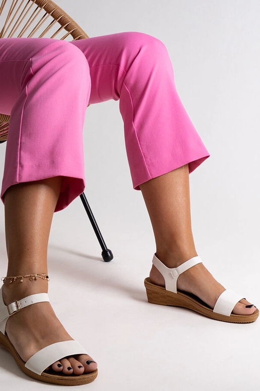 Witte sandalen van eco-leer Makdaka