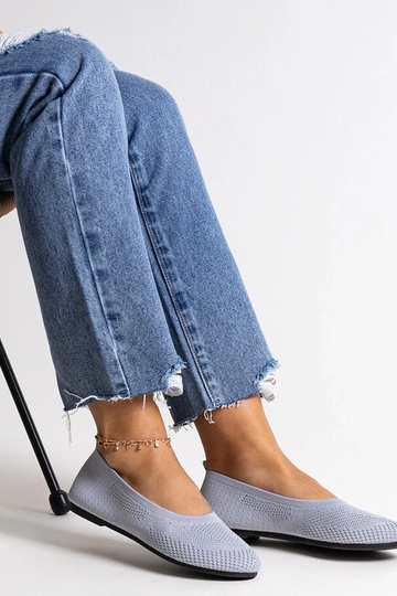 Ballerines en tissu gris Yafia 2