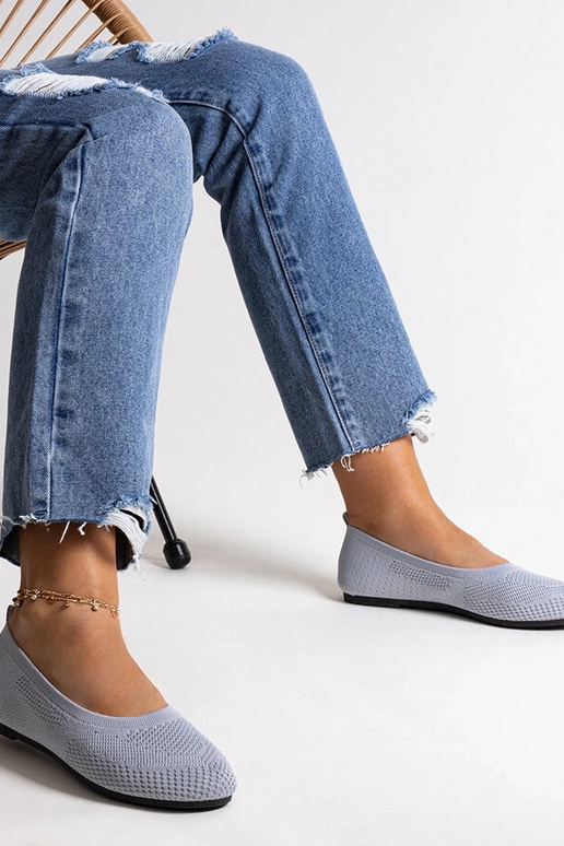 Graue Ballerinas aus Stoff Yafia