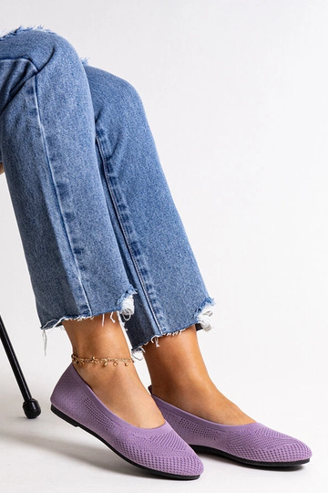 Ballerines en tissu violet Yafia 2
