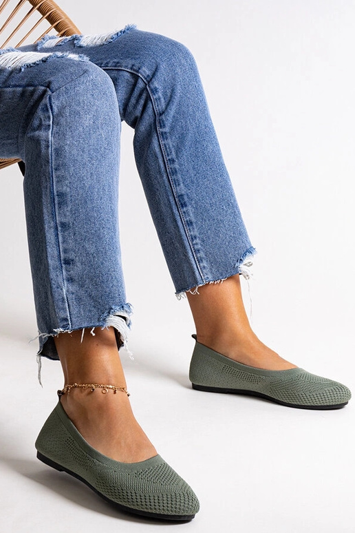 Ballerines en tissu Yafia vert