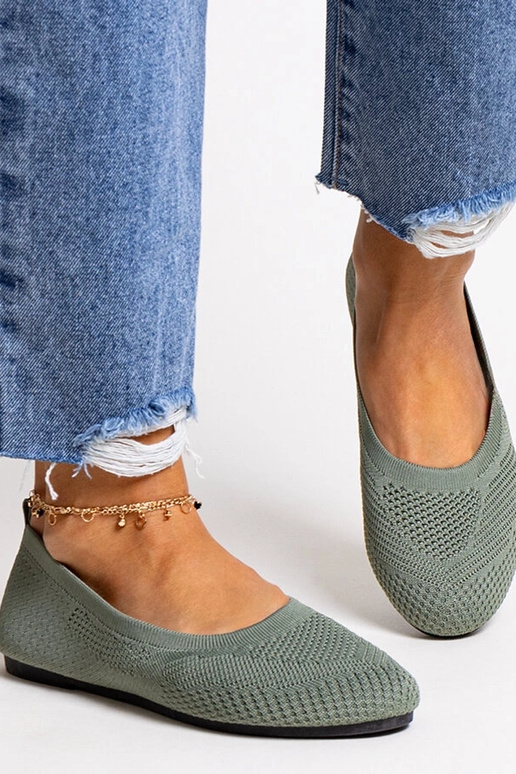 Ballerines en tissu Yafia vert