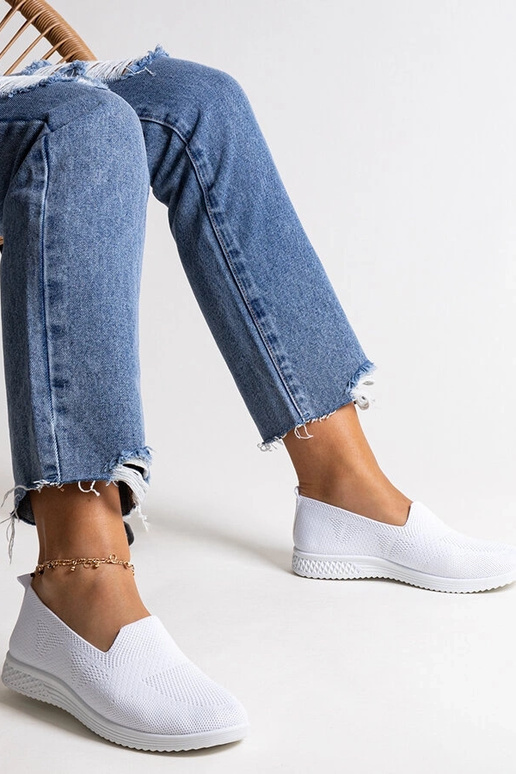 Abadly White Slip-On Sneakers