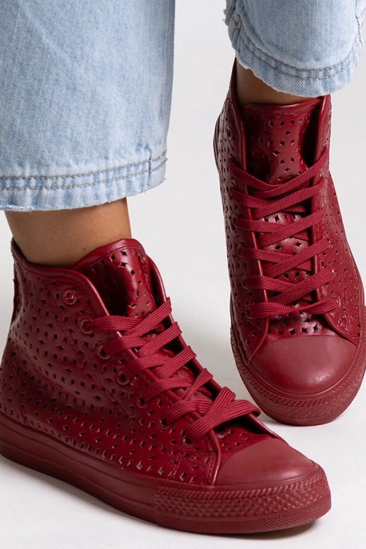 Røde high-top openwork sneakers Madala