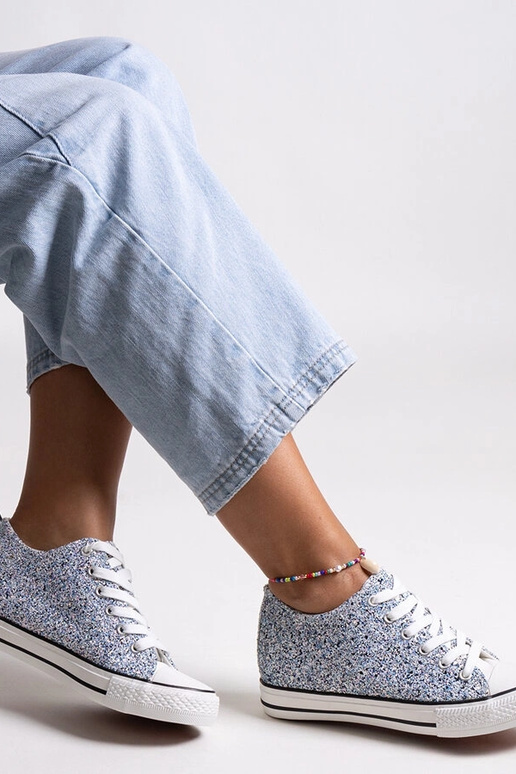 Blauwe glanzende hoge sneakers Jadwa